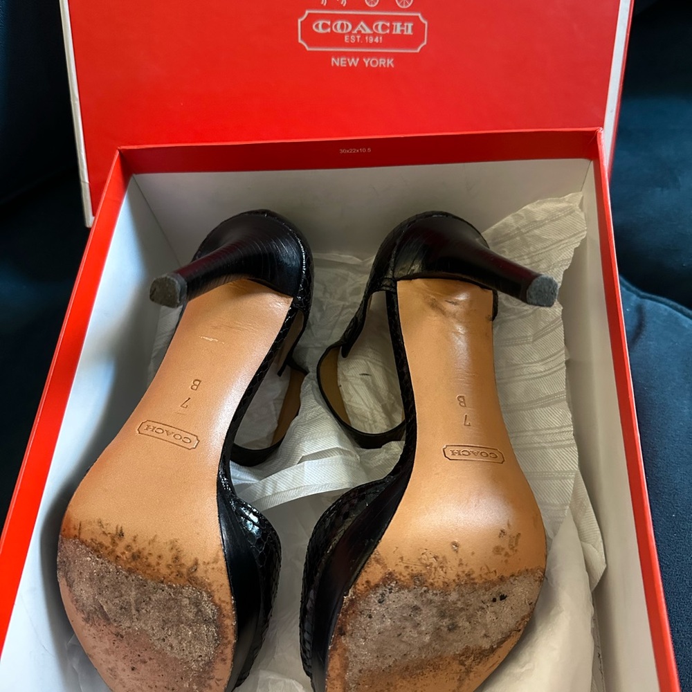 Coach Black Python Sistine Heel Pumps - image 8